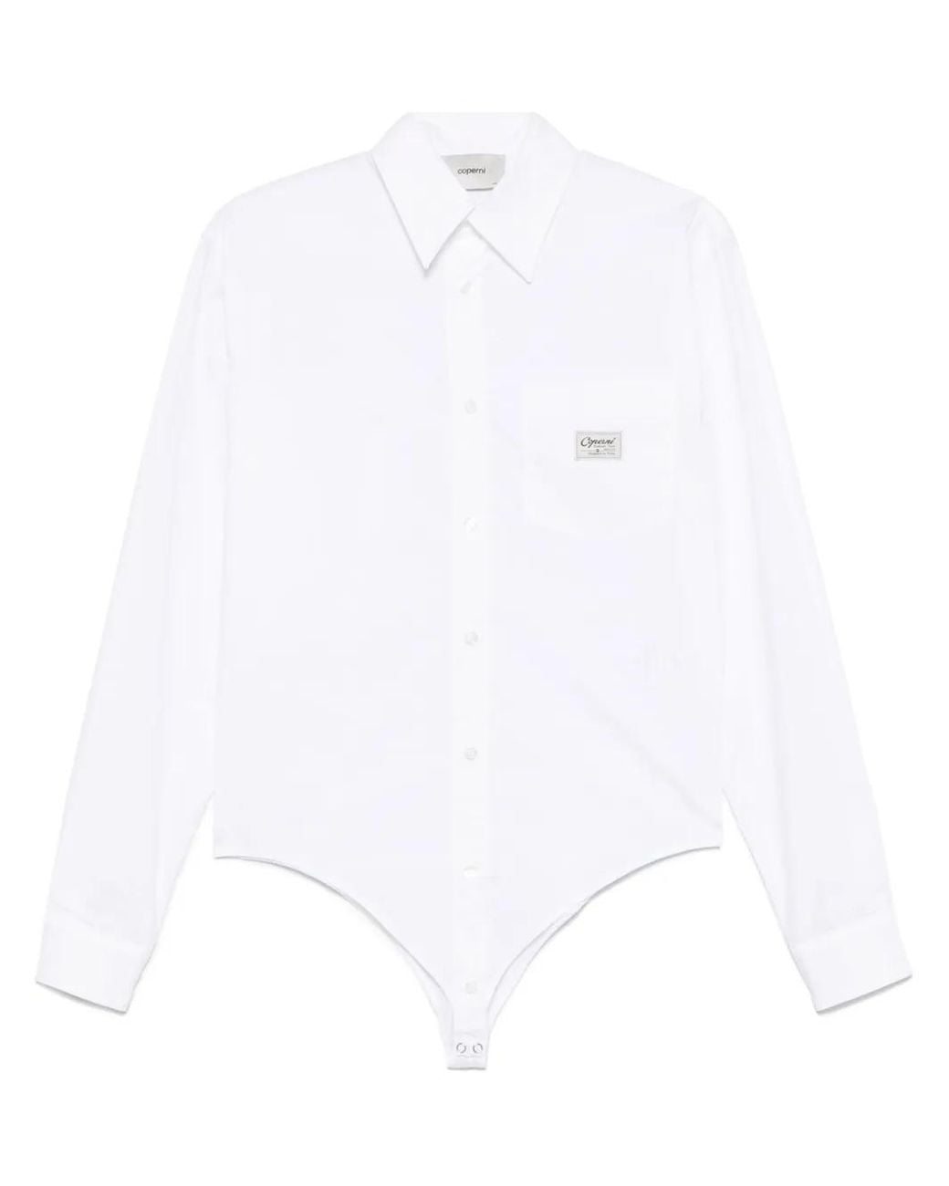Coperni White Shirt-Style Bodysuit