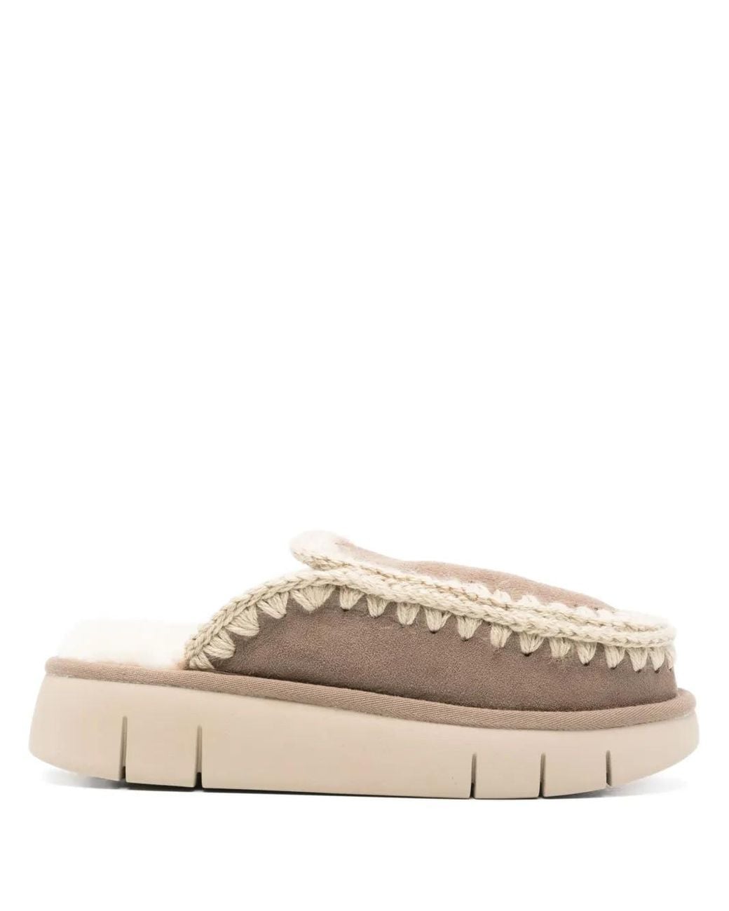 Mou Brown Suede Slides