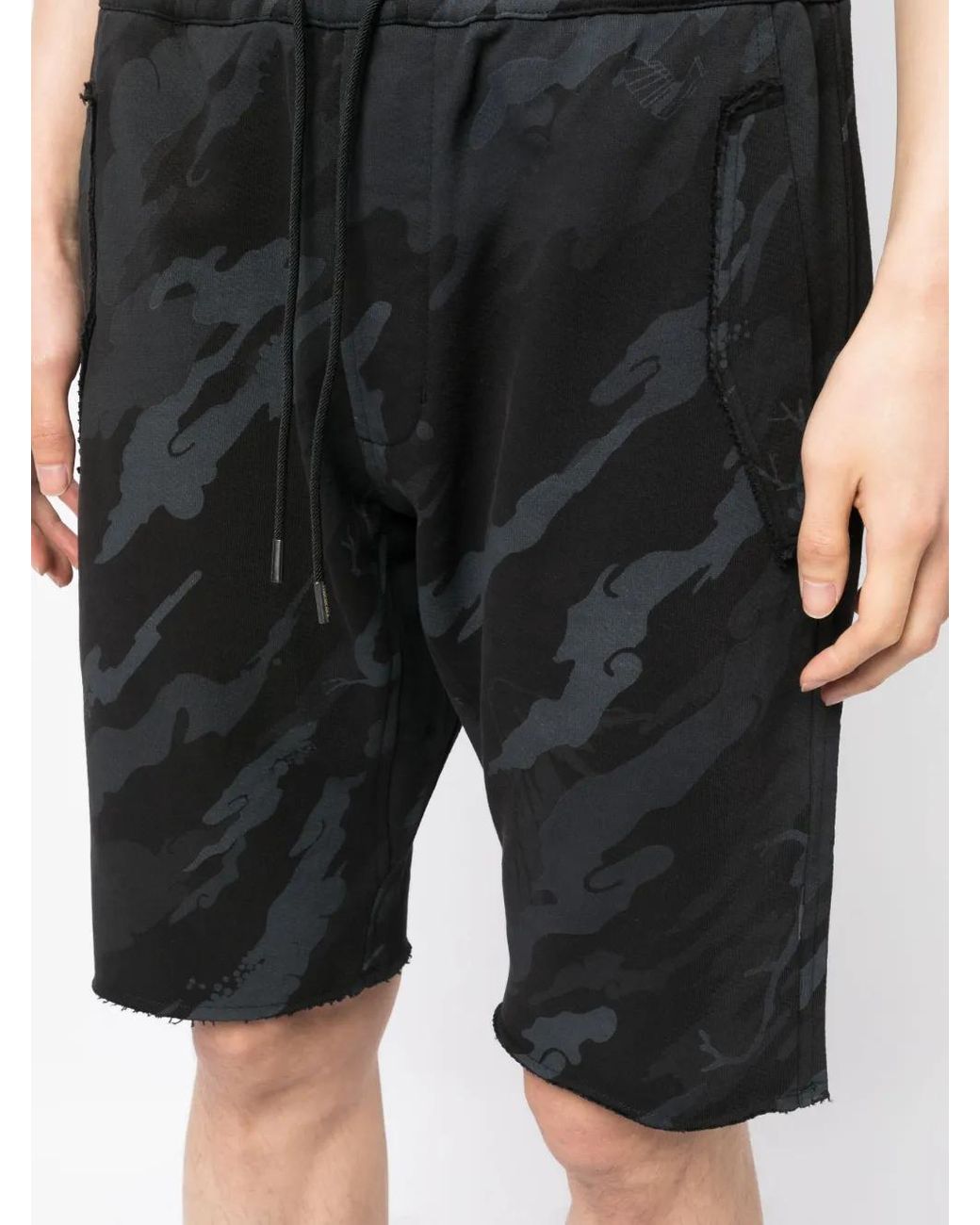 Maharishi Black Bonsai Forest-print Cotton Shorts for men