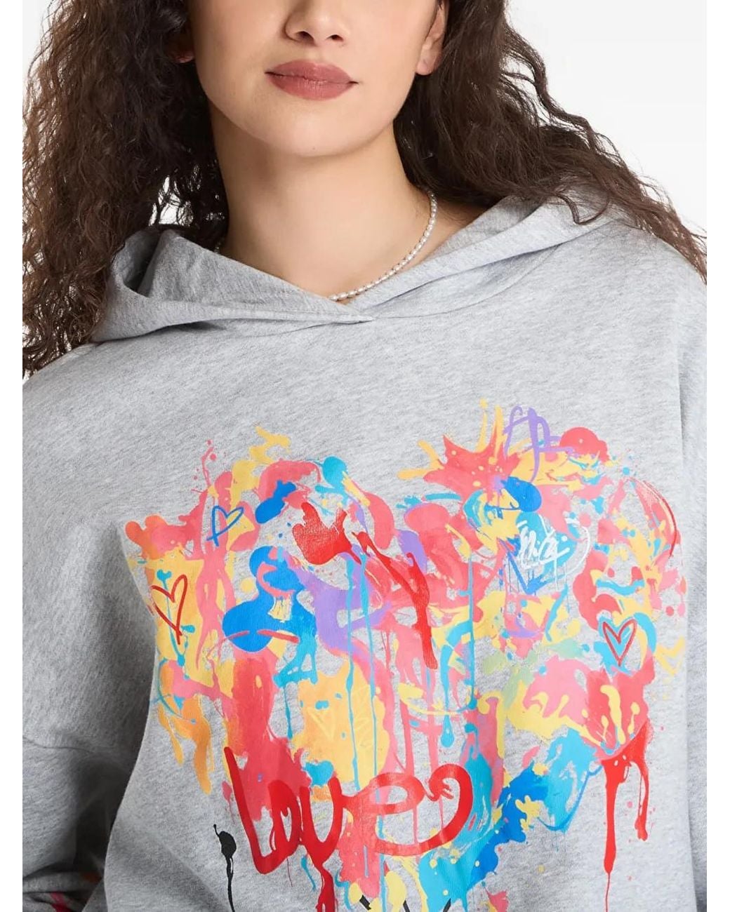 Desigual Gray X Disney Mickey Mouse Graphic-Print Hoodie