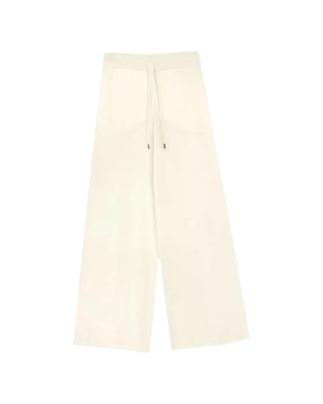 Vera Wang White Jordan Wide-Leg Drawstring Trousers