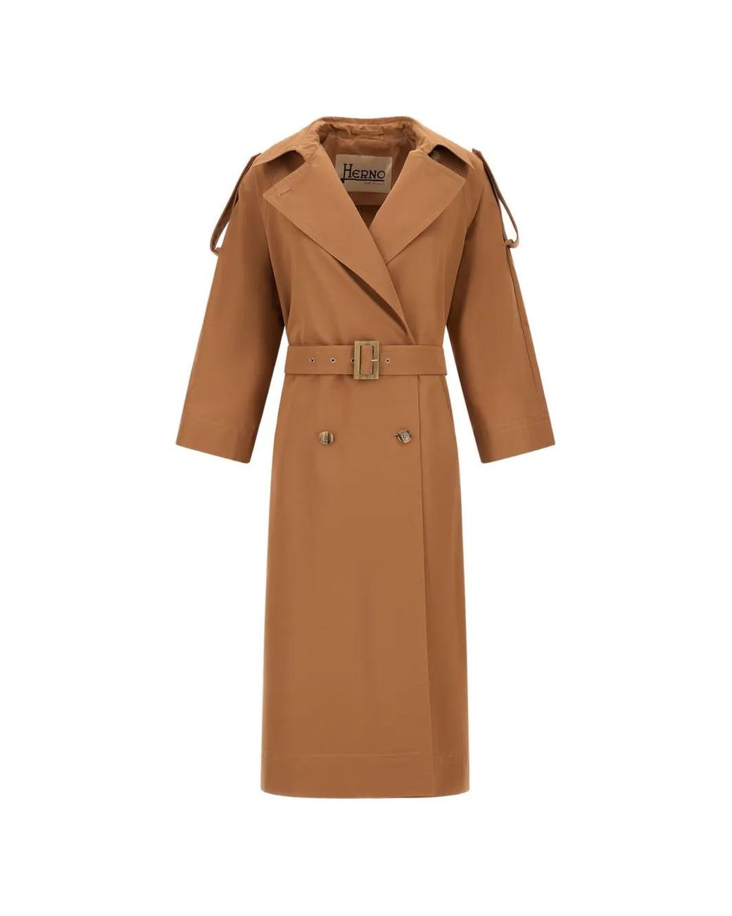 Herno Brown Button Belted Jacket