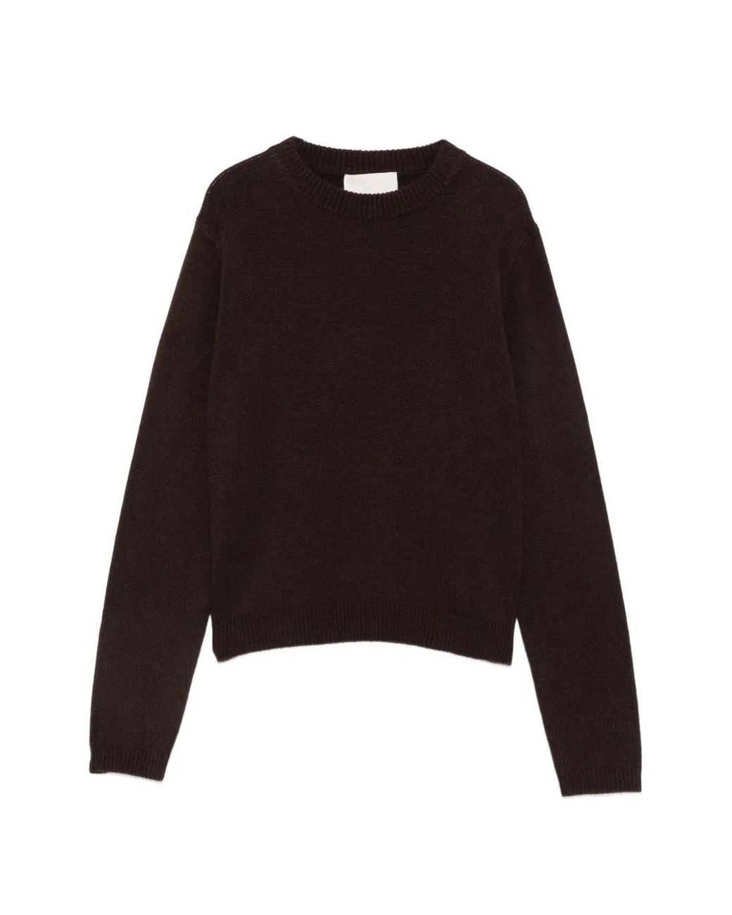 iBlues Black Ribbed-Trim Crew-Neck Sweater