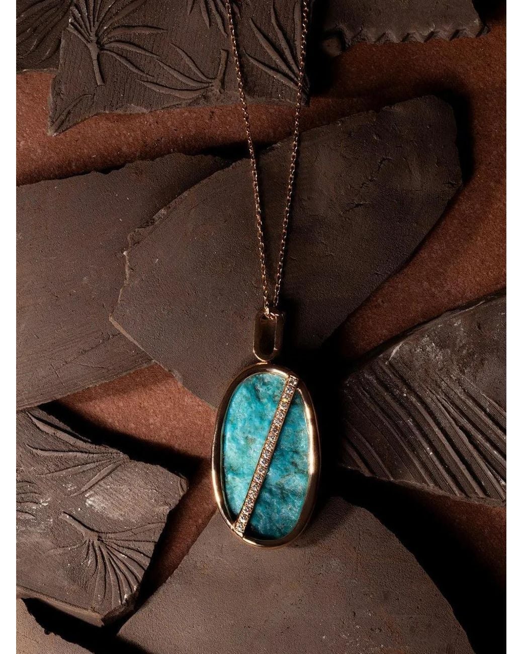 CLARA CHEHAB Blue Big Elemental And Diamond Necklace