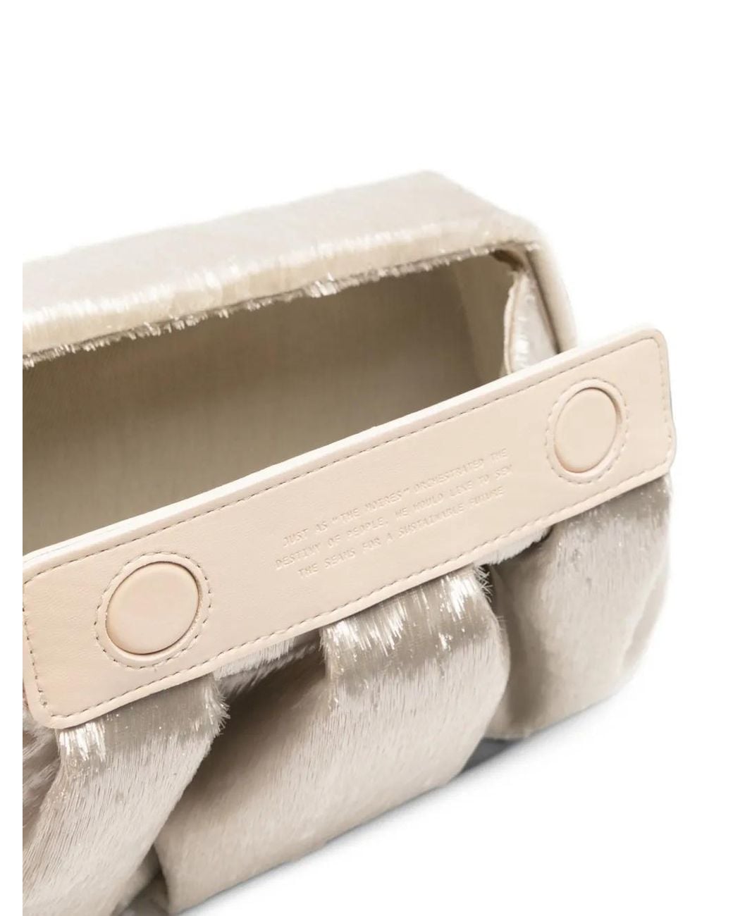 THEMOIRÈ Natural Athena Ruched Clutch Bag