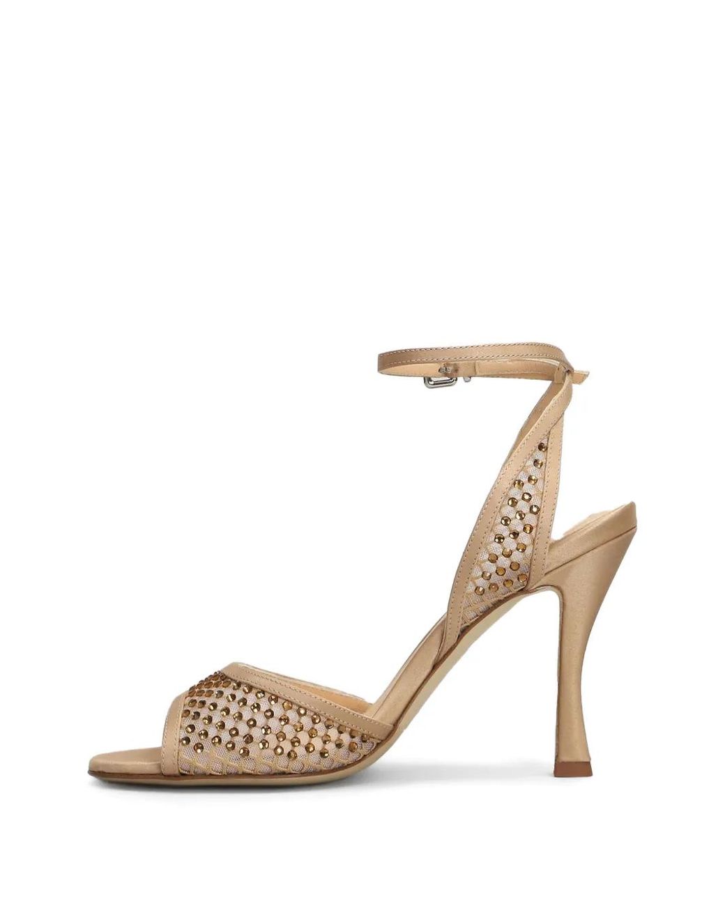 Chantal Metallic Crystal-Embellished Mesh-Panel Sandals