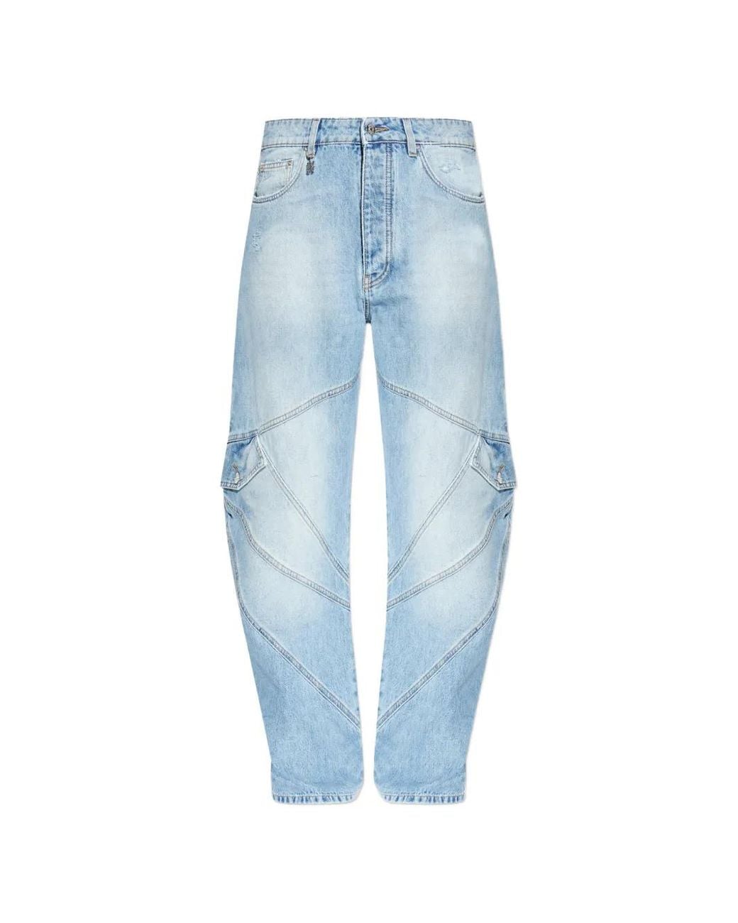 Jean Droit À Empiècements Patchwork Amiri en coloris Blue