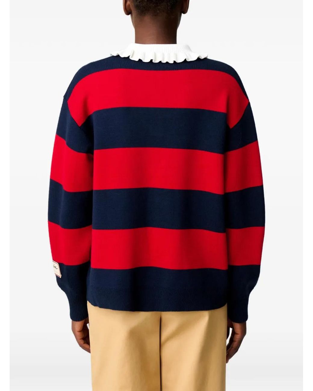 Claudie Pierlot Red Knitted Rugby Polo Jumper