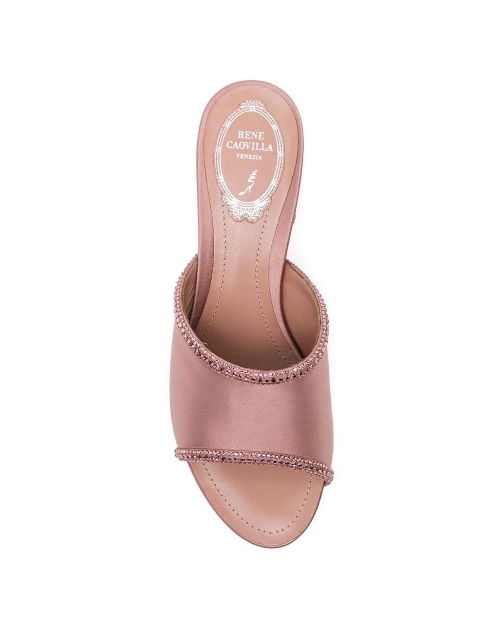 Rene Caovilla Pink Embellished Mules