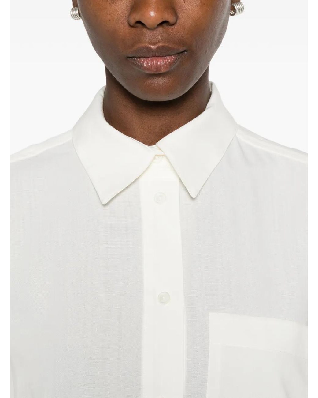 Totême  White Fluid Polo Shirt