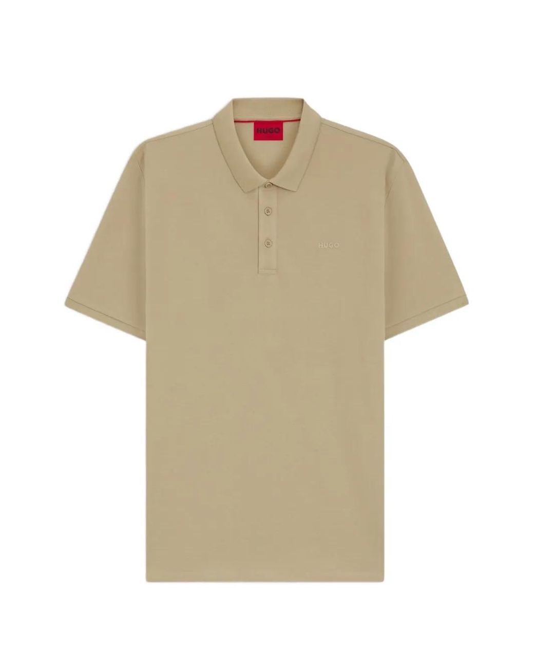HUGO Natural Cotton-Piqué Polo Shirt With Logo Print for men