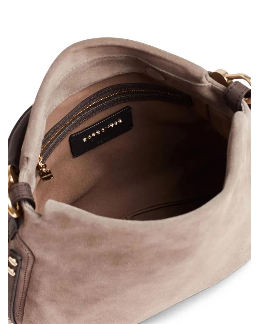 Borbonese Brown Small Bice Suede Shoulder Bag