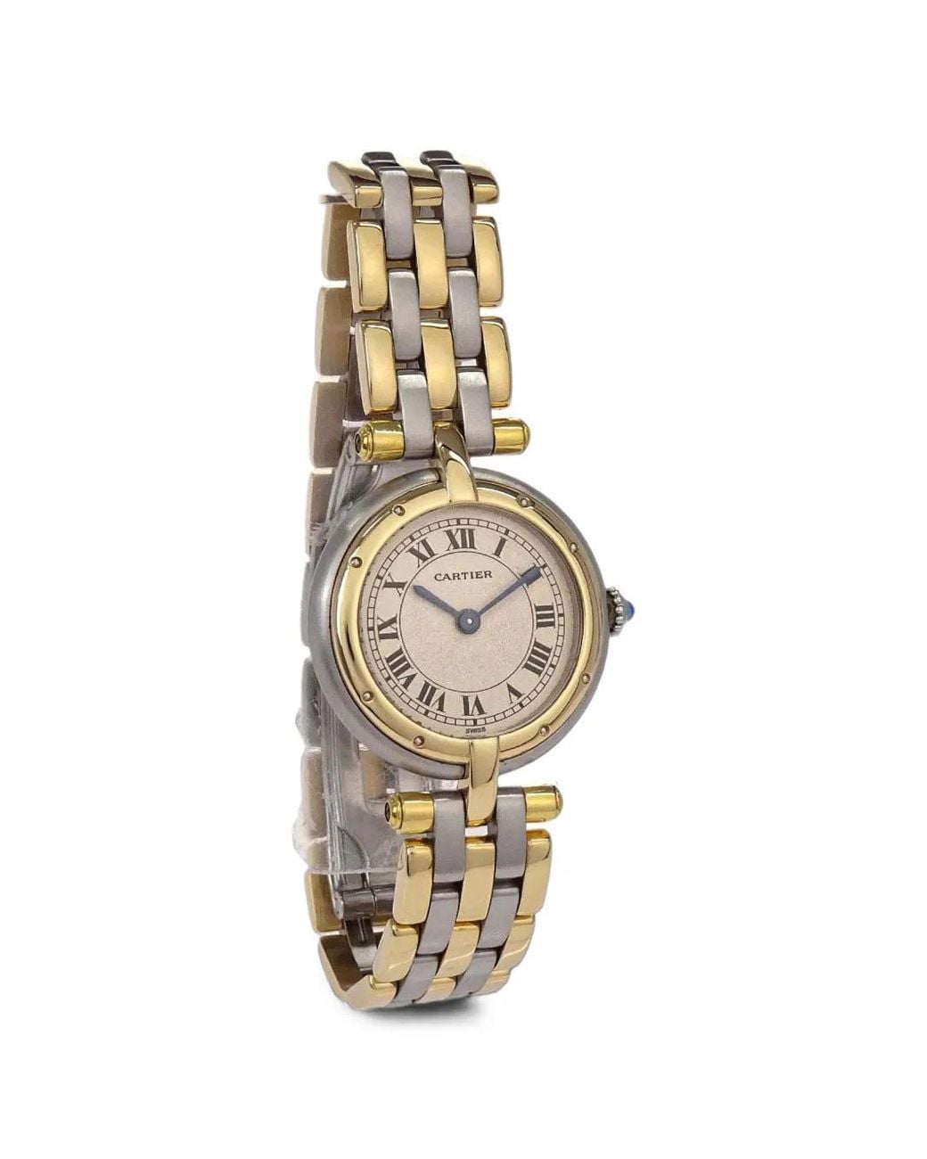 Cartier White 1980-1990S Panthère Vendôme 3-Row 24Mm Watch