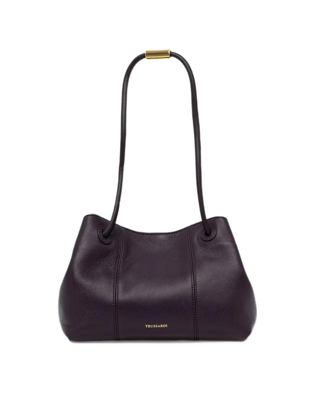 Trussardi Purple Orbita Logo-Stamp Shoulder Bag