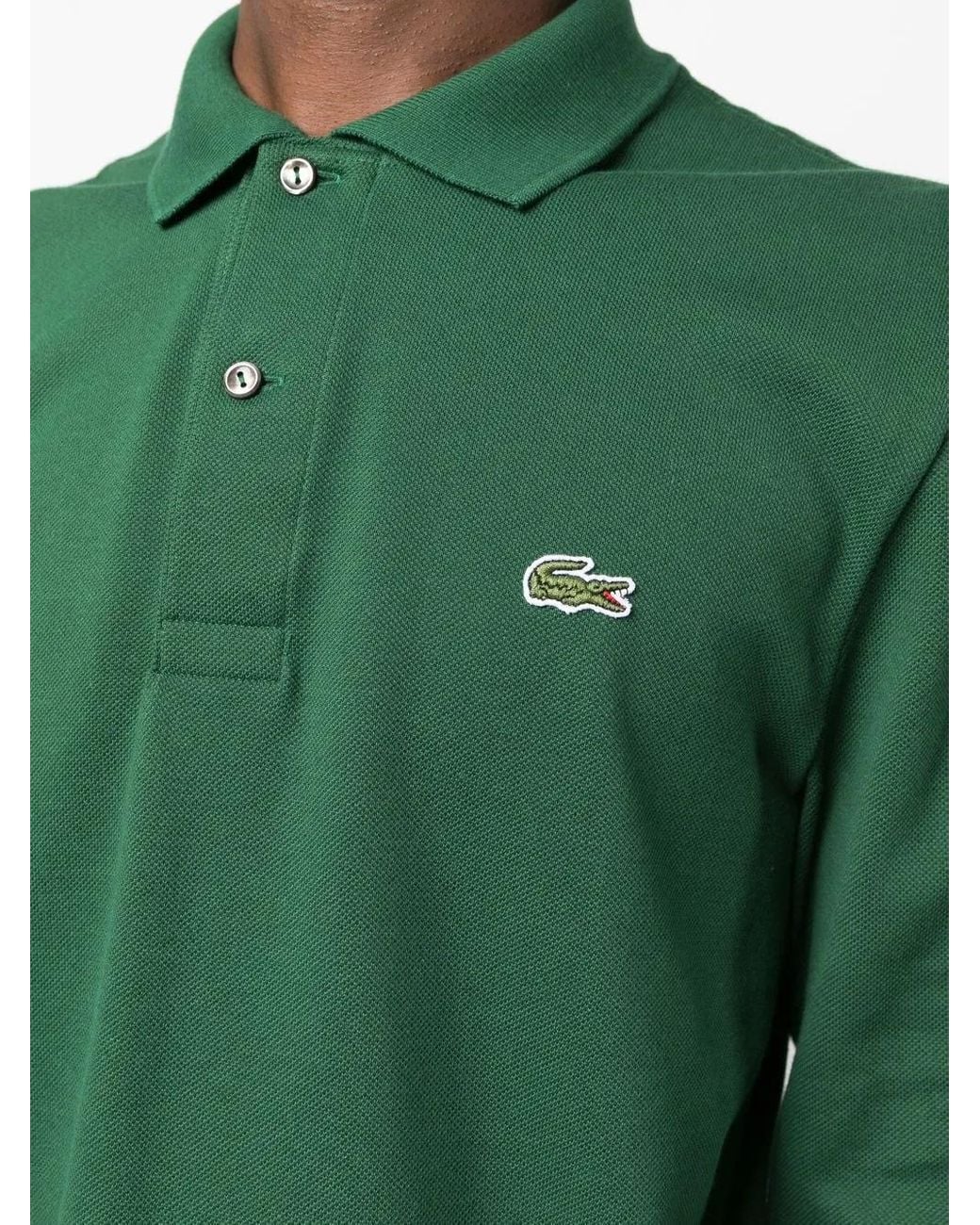 Lacoste Green Long-Sleeve Classic Polo for men