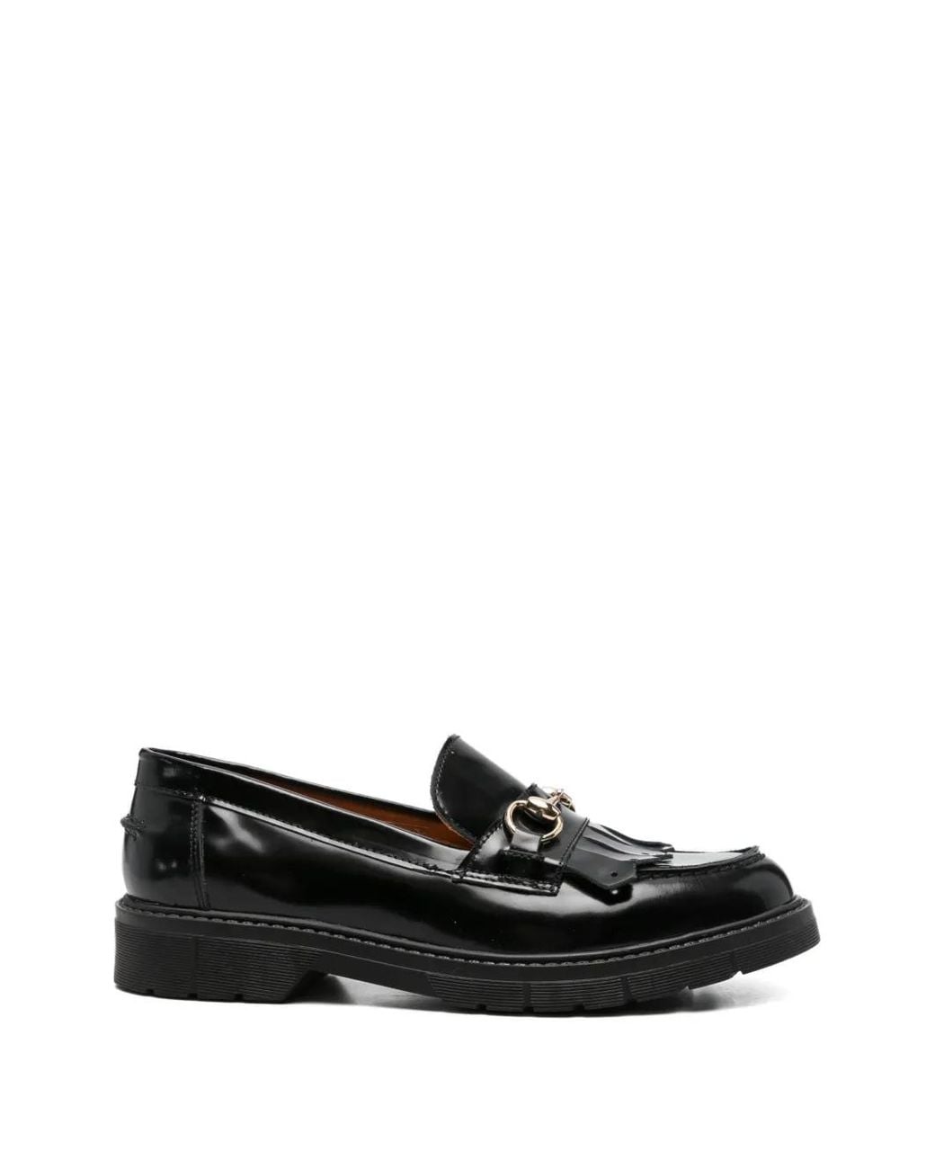 SERGIO MORETTI FIRENZE Black Horsebit Kiltie Loafers