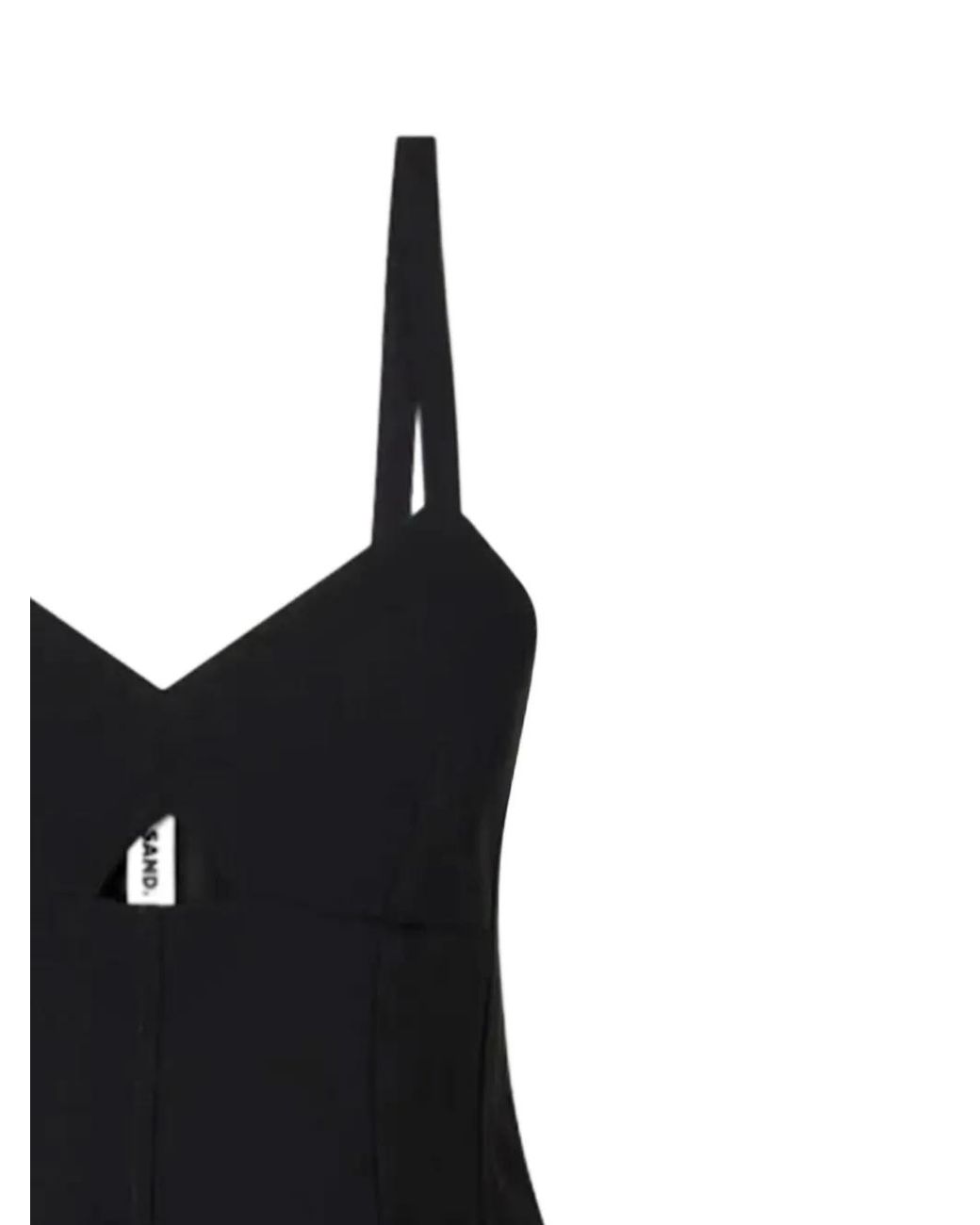 Jil Sander Black Haut Évasé À Bretelles
