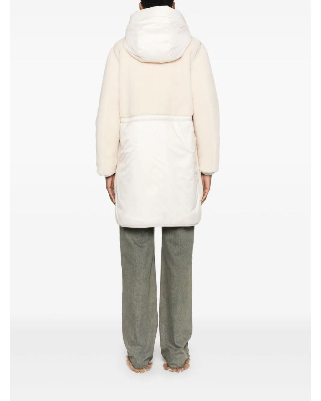 Woolrich Natural Fleece Wool Parka Coat