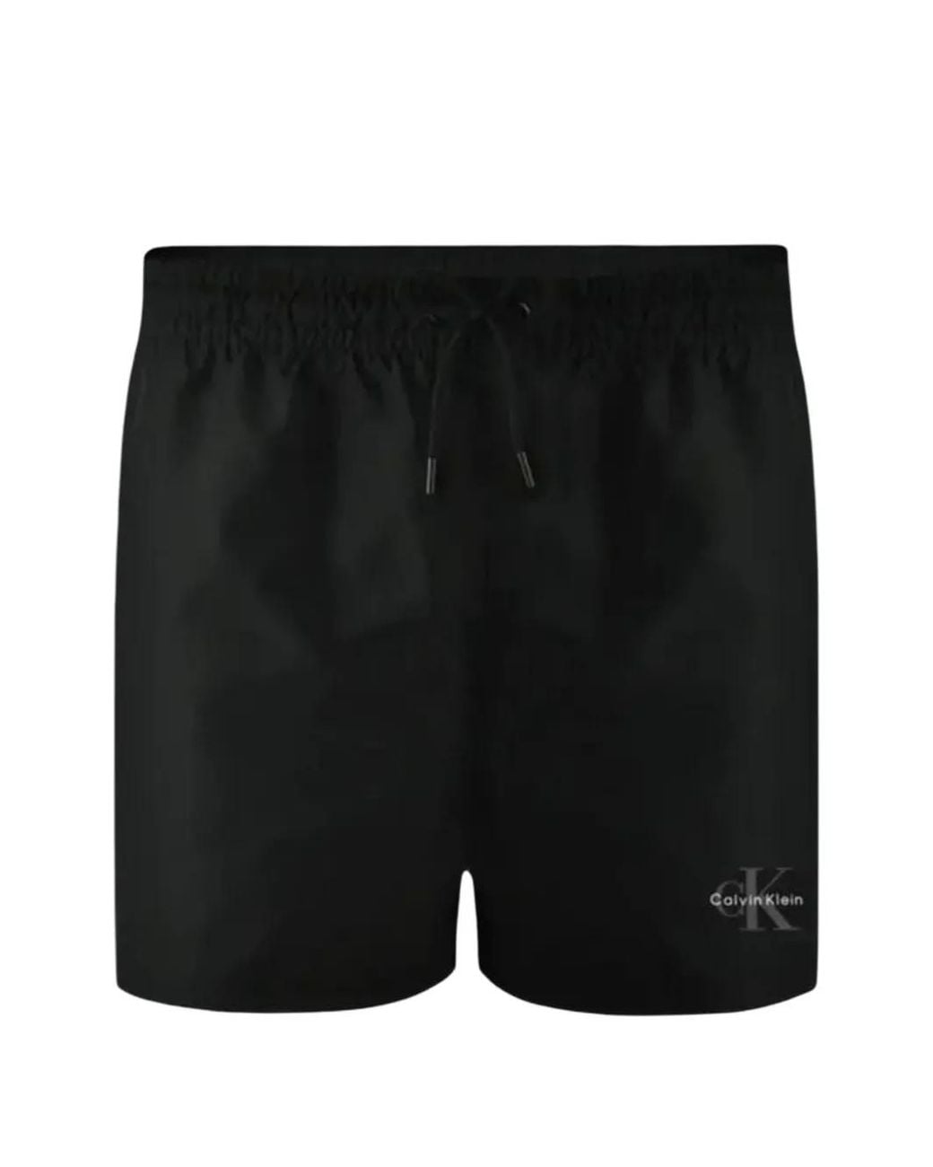 Calvin Klein Black Logo-Print Drawstring Swim Shorts for men