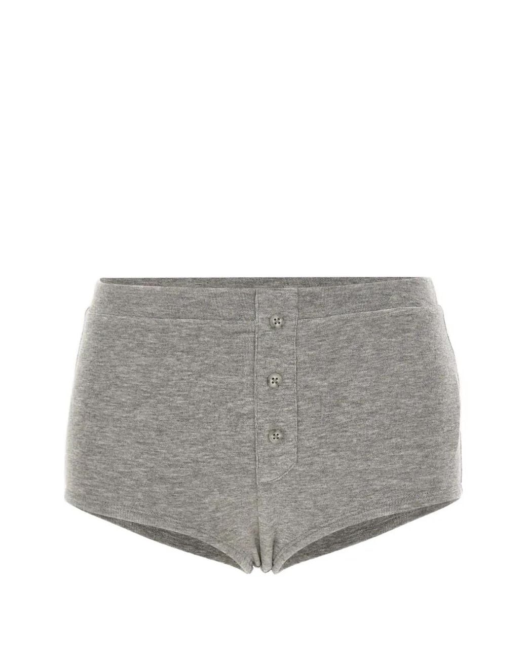 Entire studios Gray Booty Buttons-Ribbed Shorts