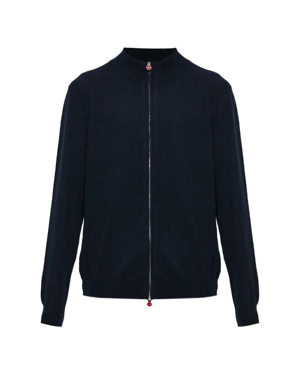 Kiton Blue Zip-Up Cashmere Sweatshirt for men
