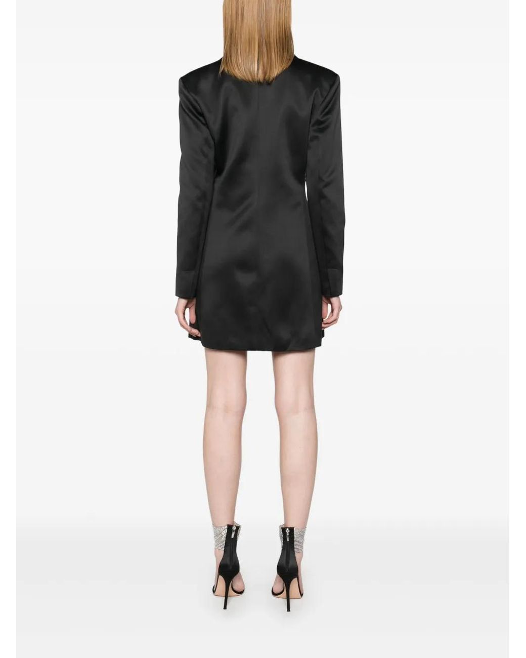 ROTATE BIRGER CHRISTENSEN Black Satin Mini Dress