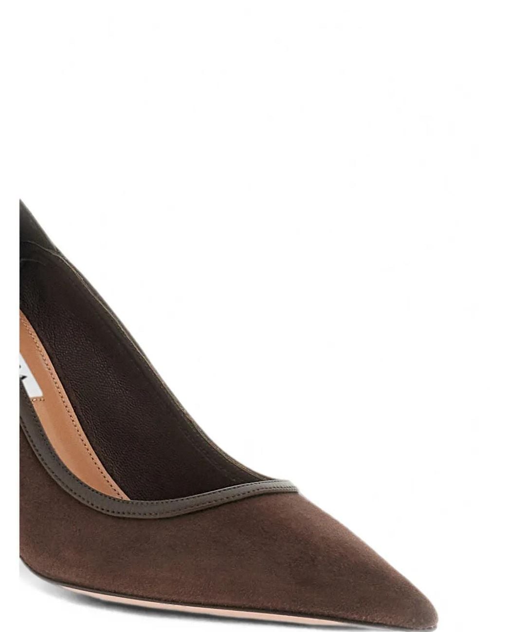Aquazzura Brown Suede Pointed-Toe Pumps