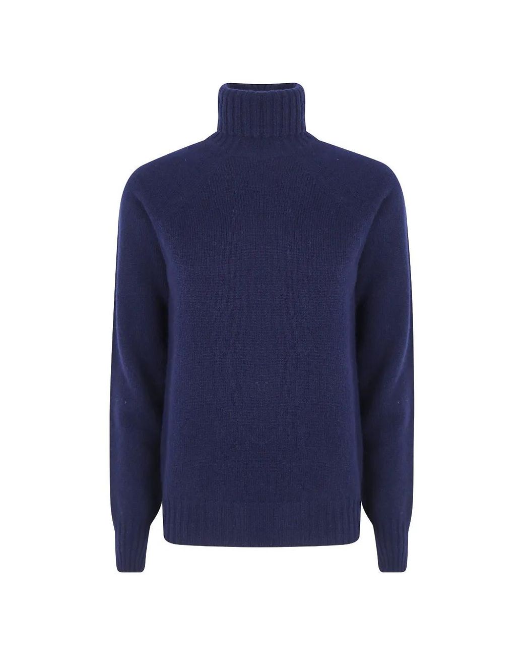 Drumohr Blue Roll-Neck Raglan-Sleeve Sweater