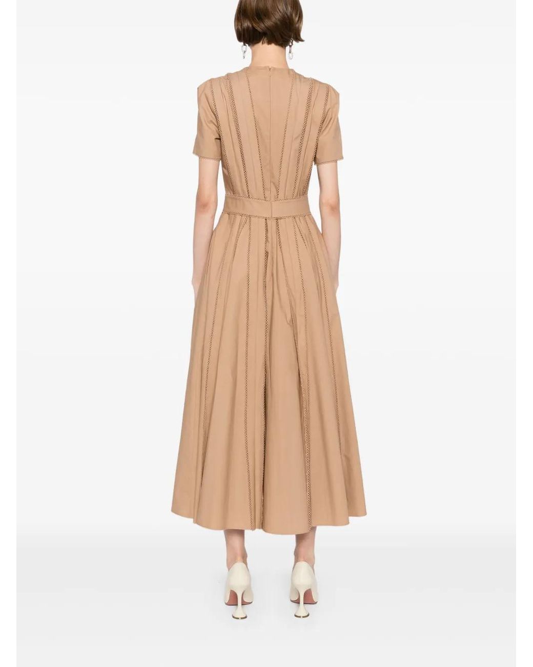 Elie Saab Natural Poplin Mini Dress