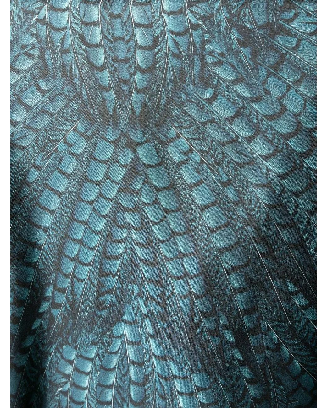 Roberto Cavalli Blue Falcon Print Silk Shirt for men