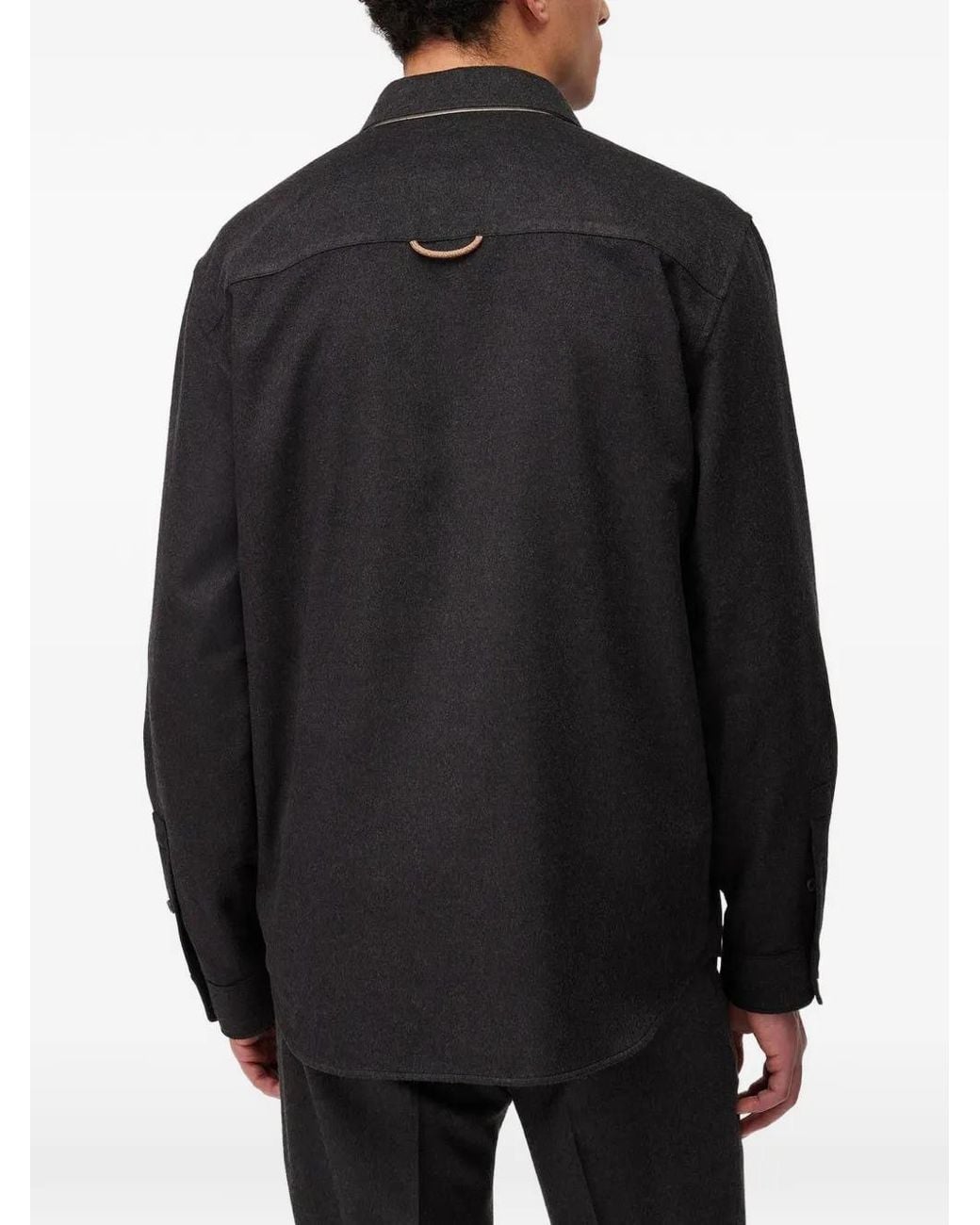 RETORI Black Patch-Pocket Shirt Jacket for men