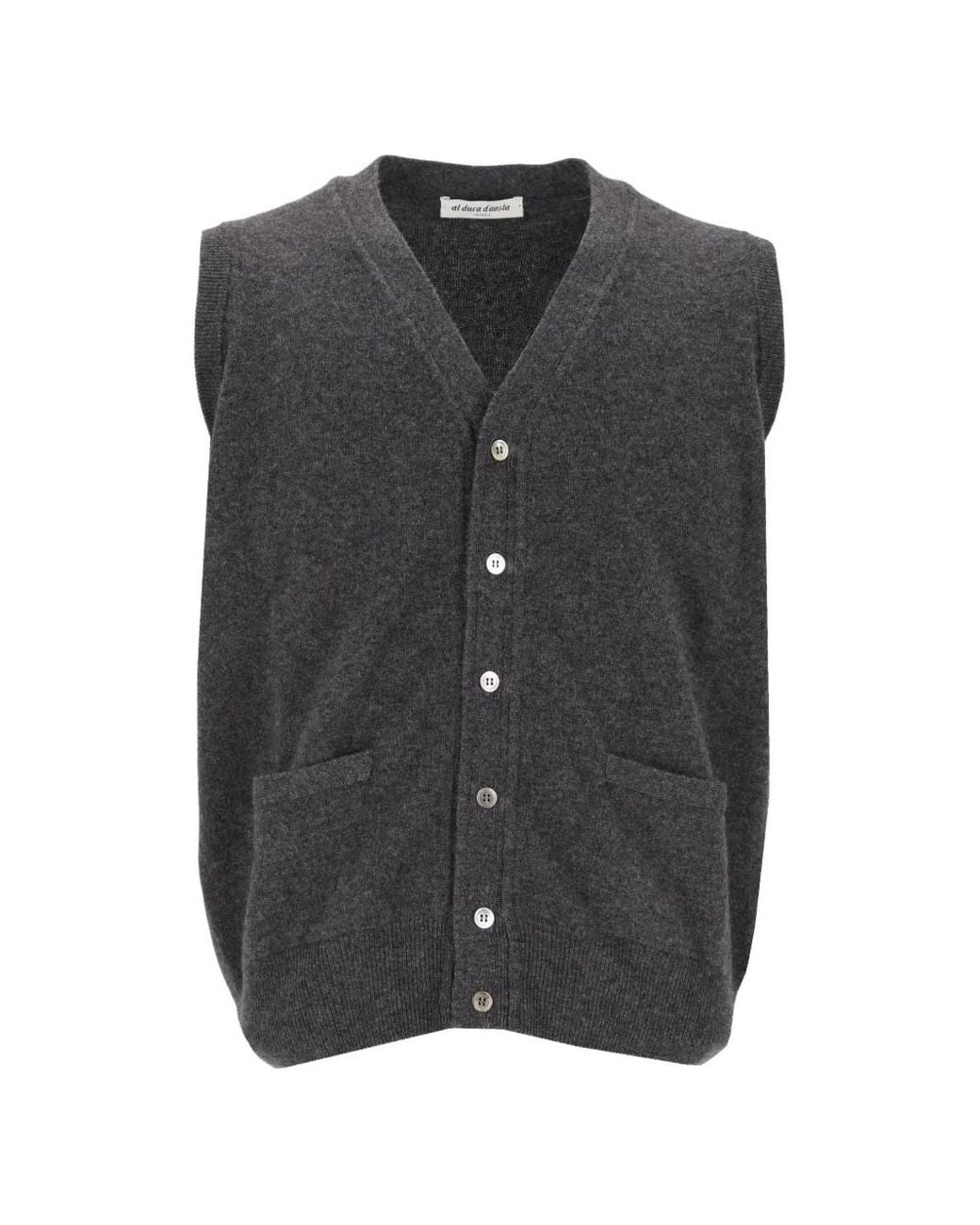 Al Duca D'aosta Gray Button-Front V-Neck Cardigan for men
