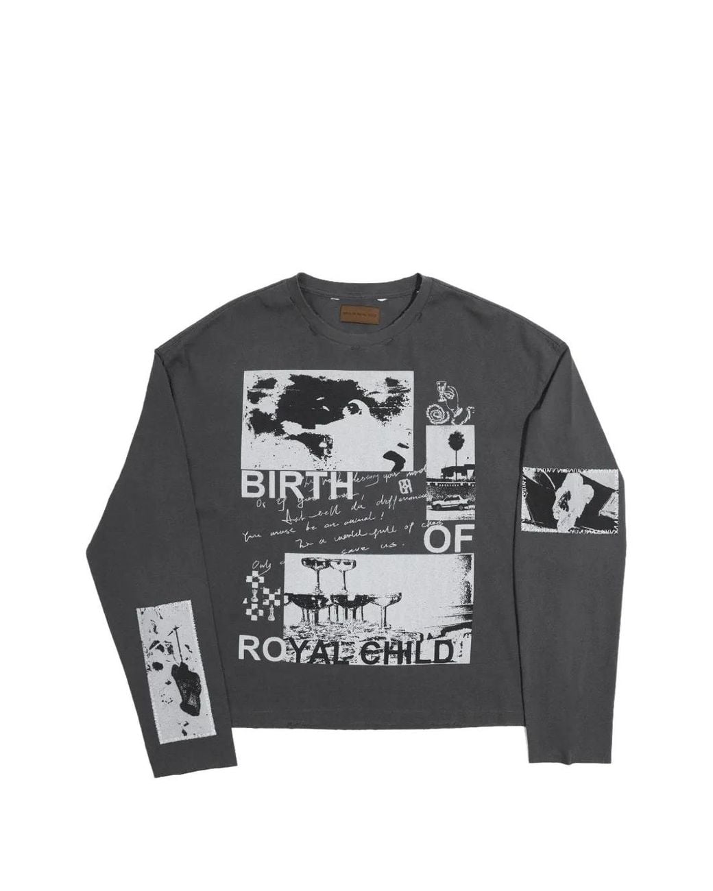 BIRTH OF ROYAL CHILD Gray Graphic-Print Long-Sleeve Sweatears for men