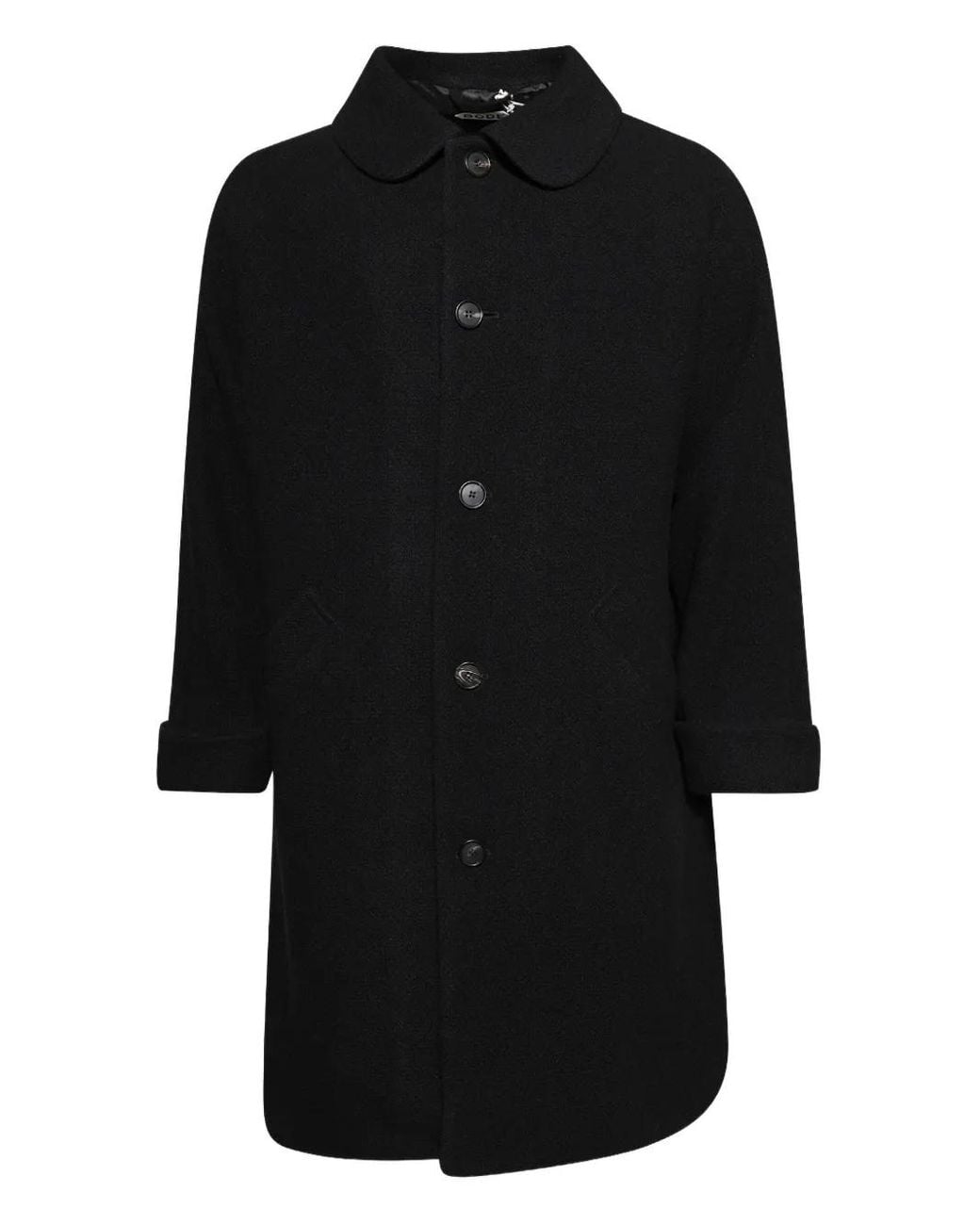 Bode Black Button-Fastening Coat for men