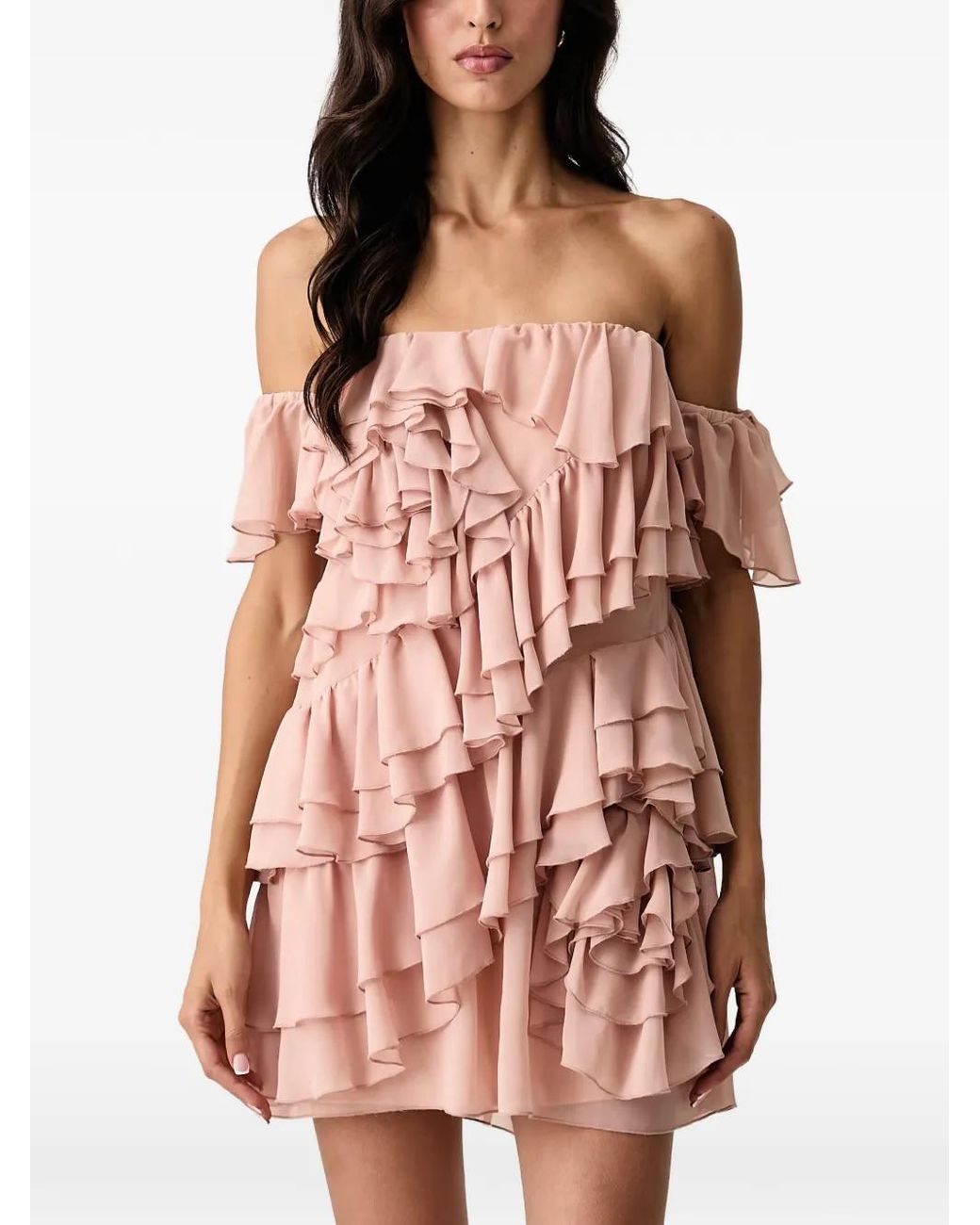 Aniye By Pink Ruffled Off-Shoulder Mini Dress