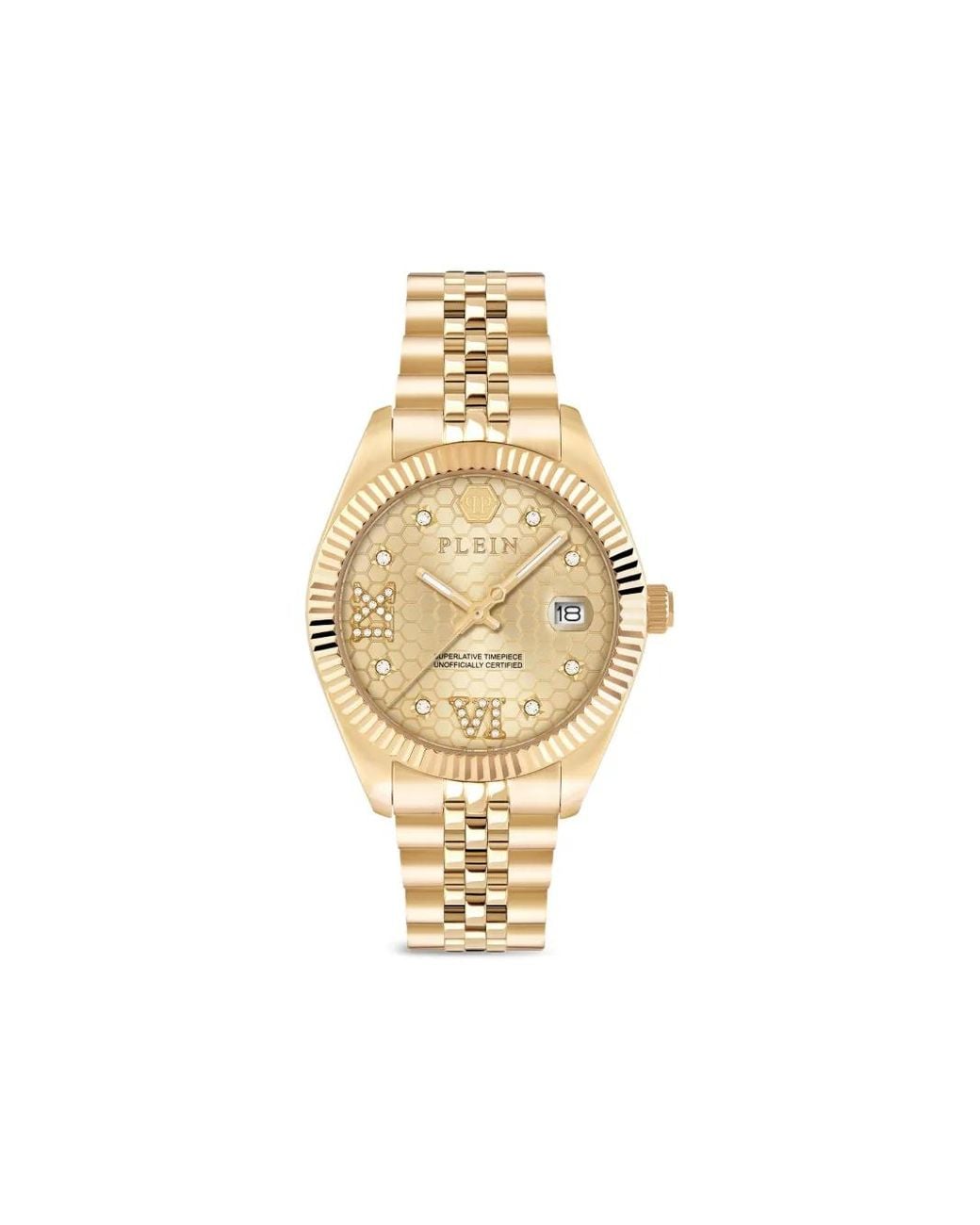 Date Superlative 34Mm di Philipp Plein in Metallic