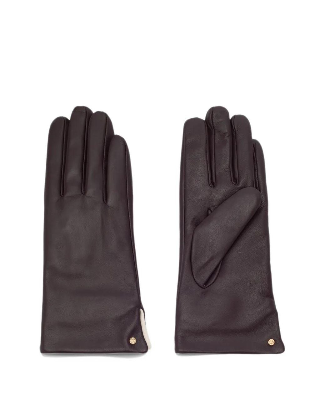 Gianni Chiarini Purple Logo-Stud Leather Gloves