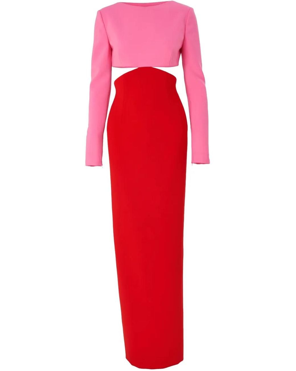 Carolina Herrera Cut-Out Column Gown in Red | Lyst