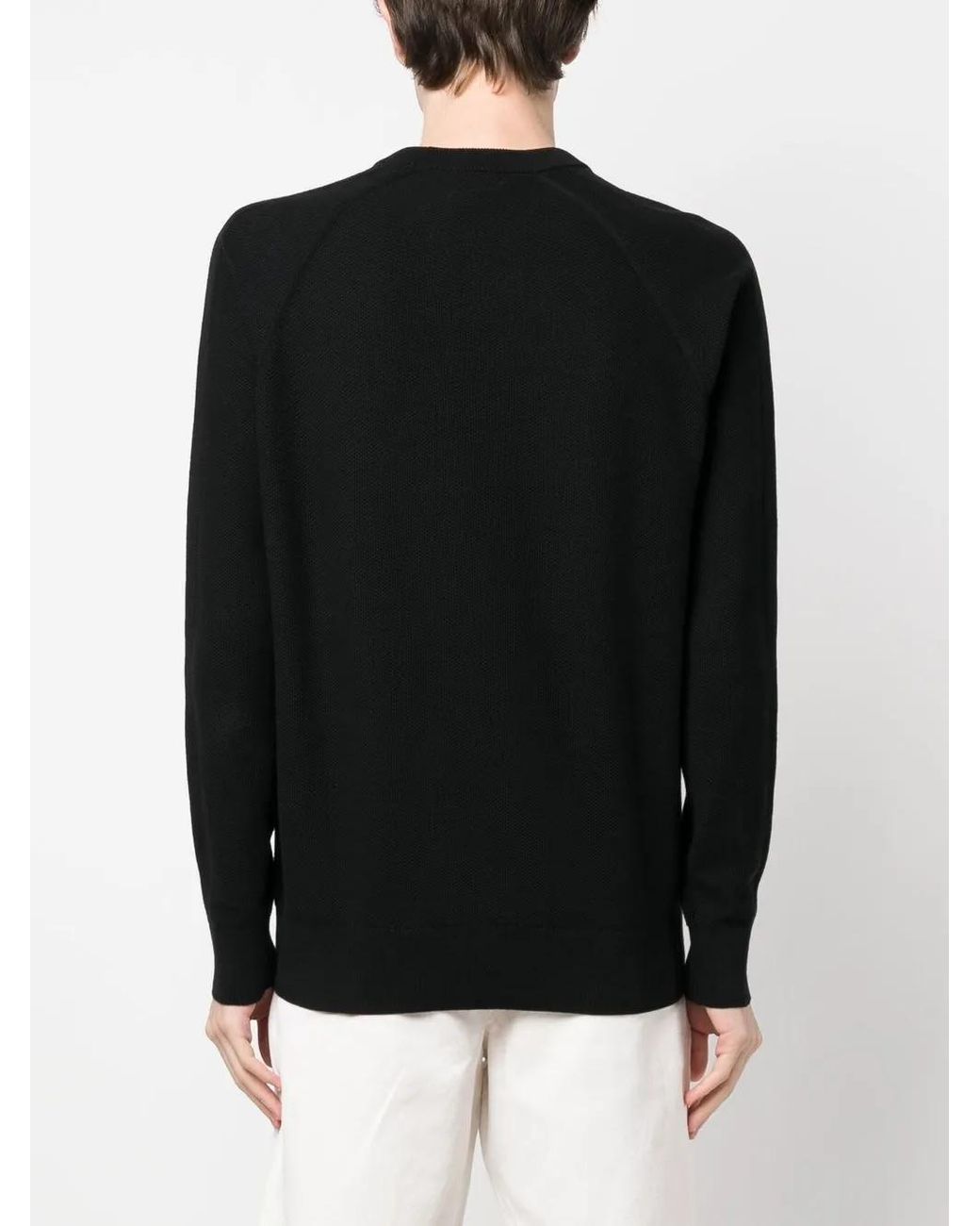 Michael Kors Black Bird's Eye Crew-Neck Jumper for men