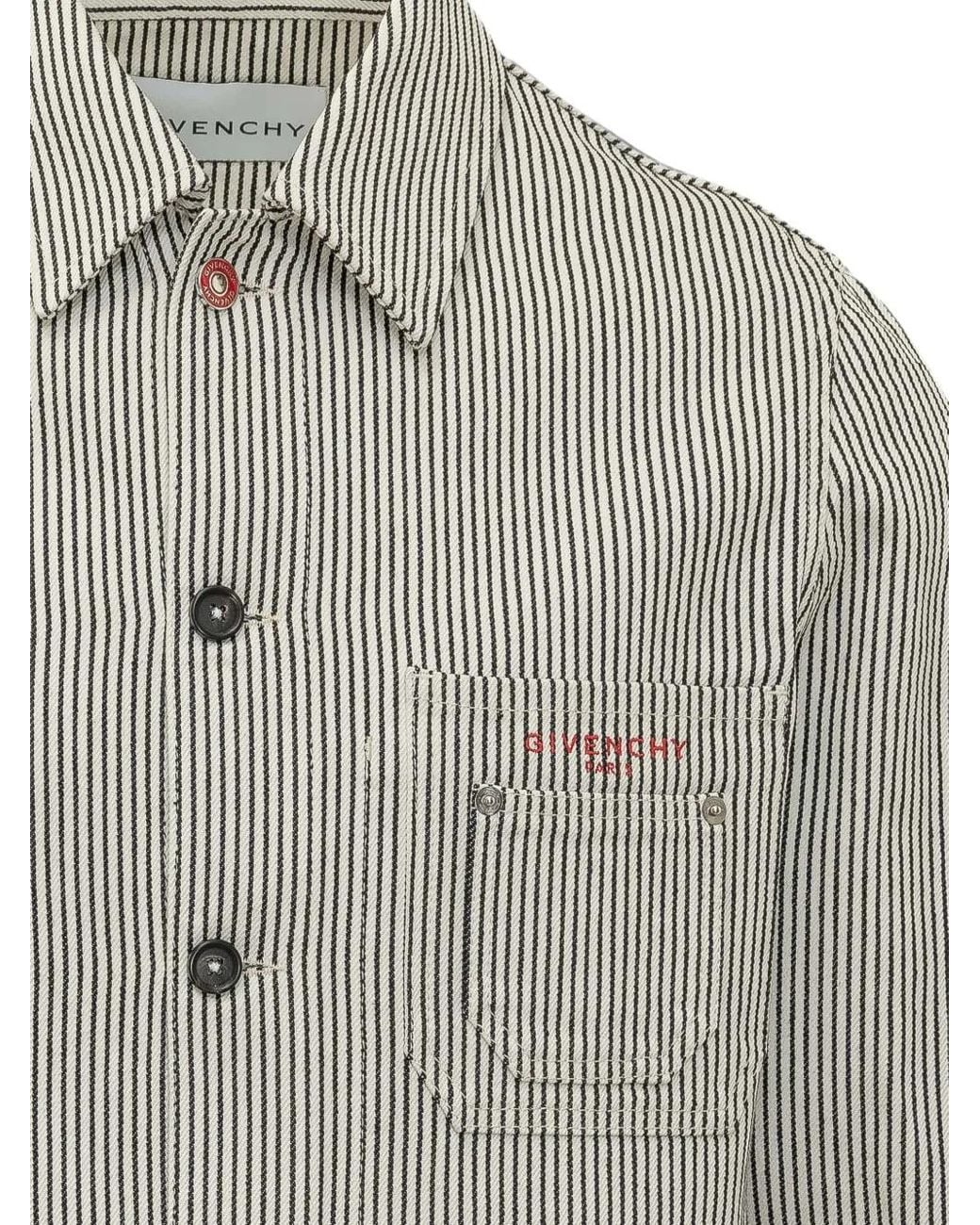 Veste Couture Seam En Jean À Rayures Givenchy pour homme en coloris Gray