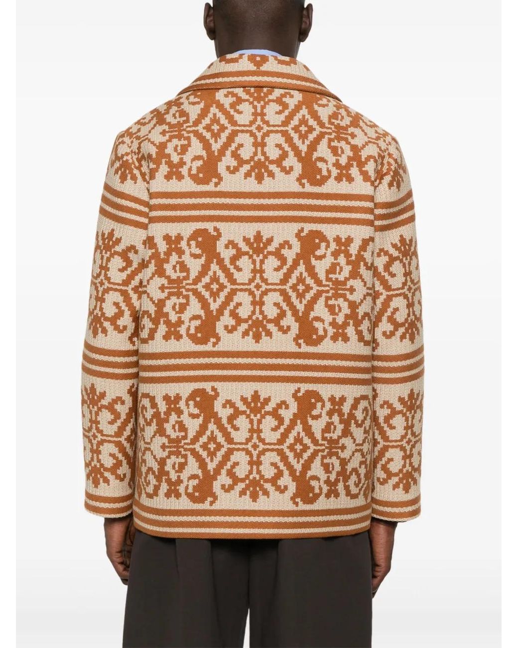 Valentino Garavani Brown Jacquard Jacket for men