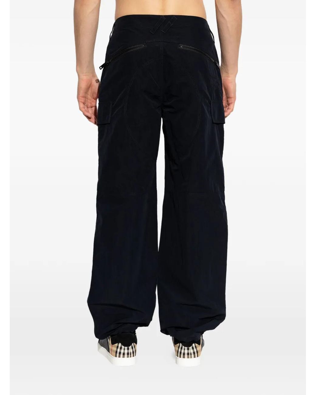 Burberry Black Equestrian Knight Design Cargo Pants for men