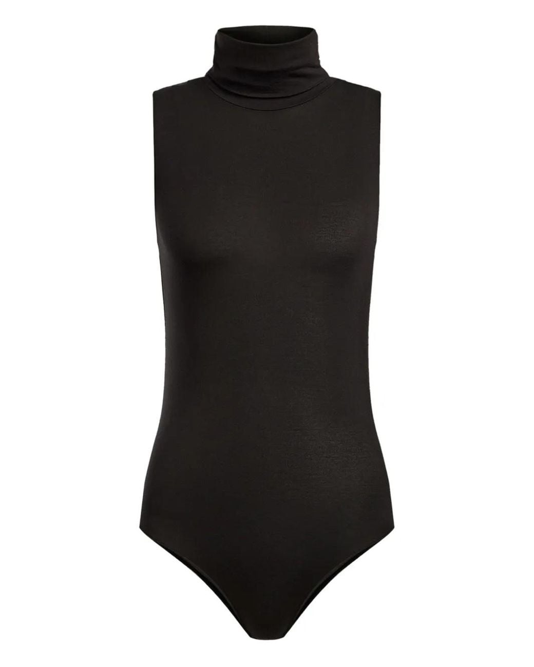 12 STOREEZ Black Turtleneck Sleeveless Bodysuit