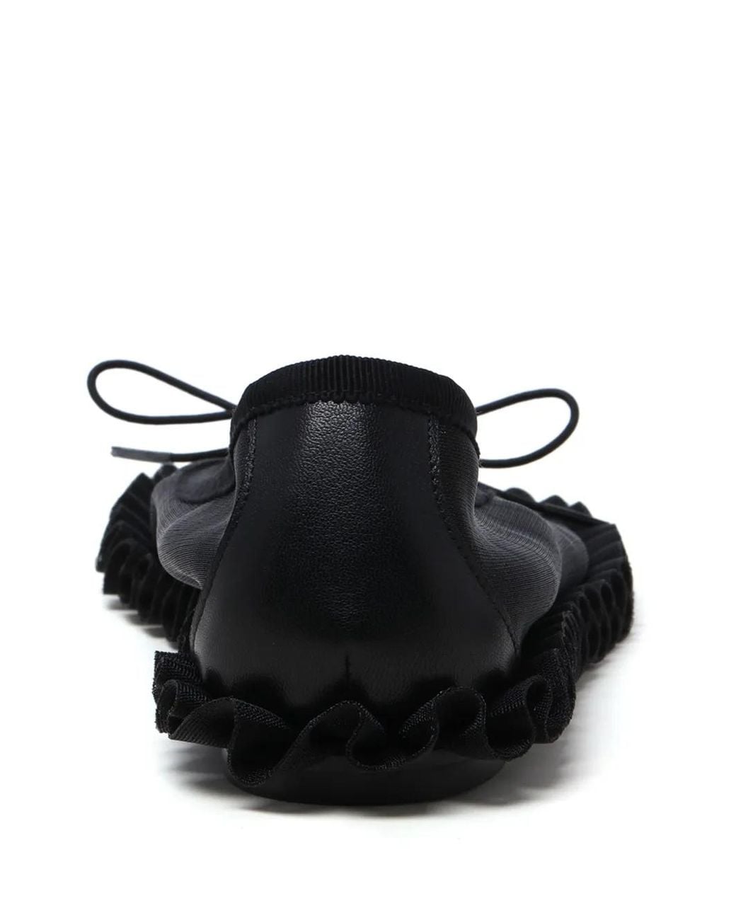 Simone Rocha Black Ruffled-Detail Ballet Flats