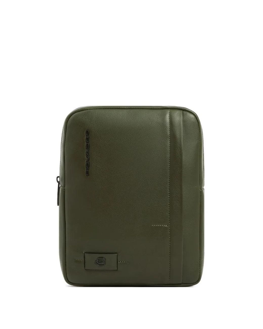 Piquadro Green Leather Messenger Bag for men