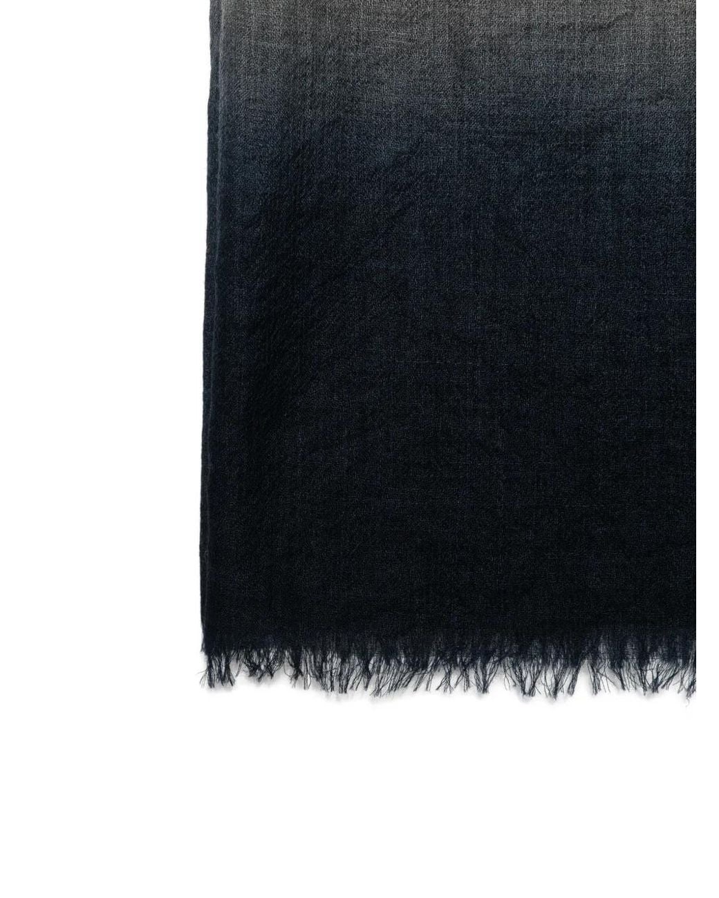 Faliero Sarti Blue Ombré-Effect Frayed-Hem Scarf