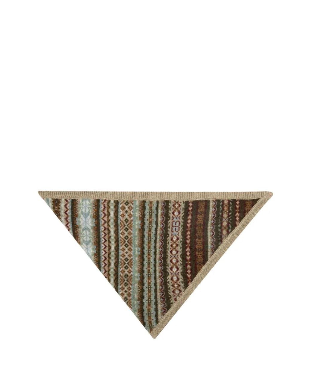 Bompard Natural Fair Isle Triangle Scarf