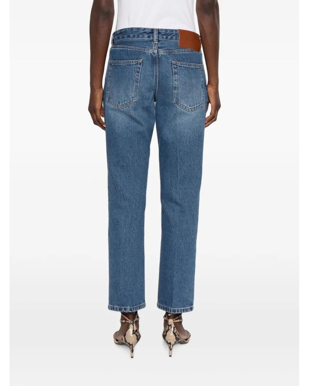 Victoria Beckham Blue Straight-Leg Jeans