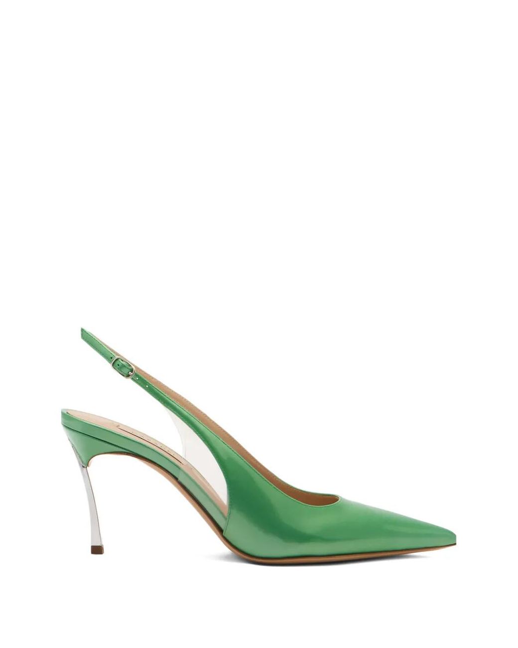 Casadei Green Superblade Slingback Heeled Pumps