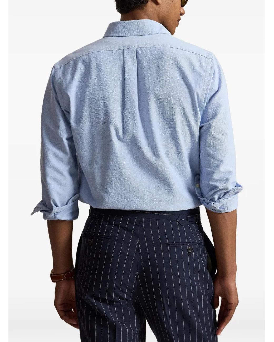 Polo Ralph Lauren Blue Oxford Bear -Motif Shirt for men